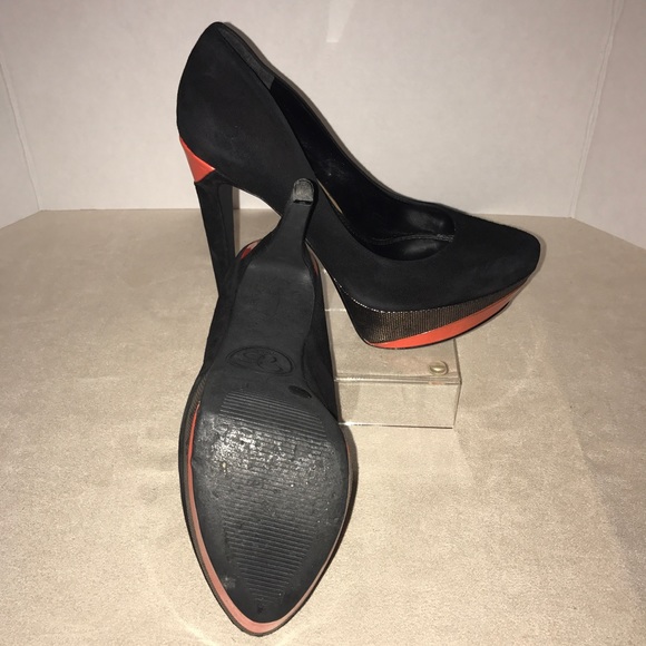 Jessica Simpson Shoes Platforms Black Suede Orange - Picture 6 of 8